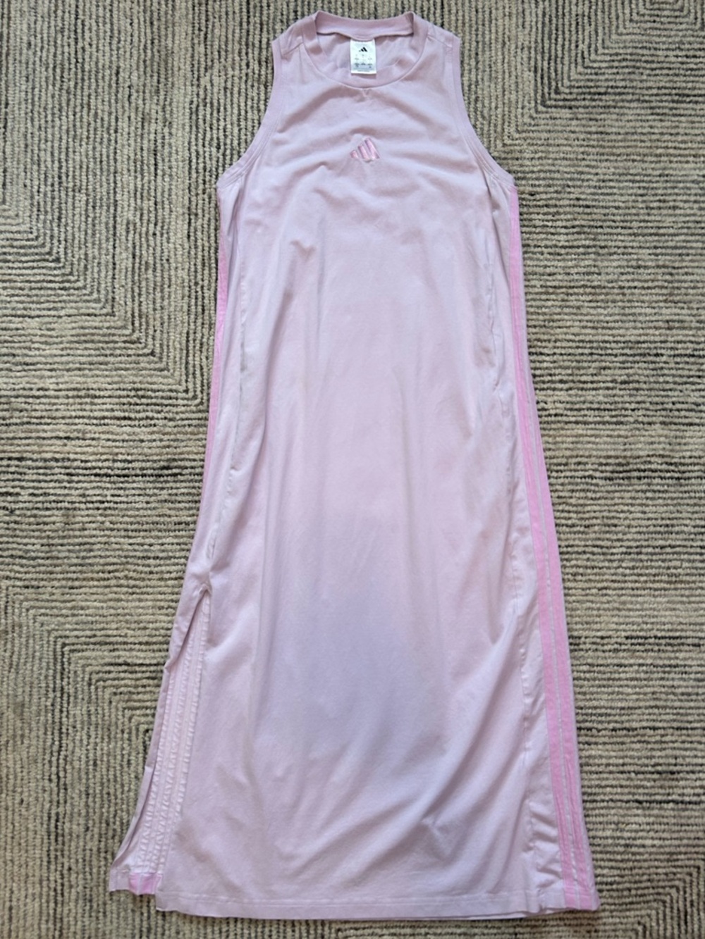 Adidas Light Lavender Purple Crew Neck Maxi Dress Size Large